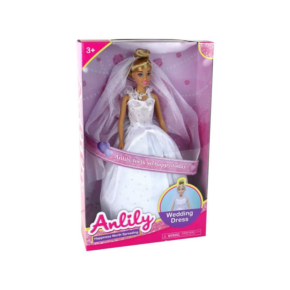 Anlily Bride Doll White Wedding Dress