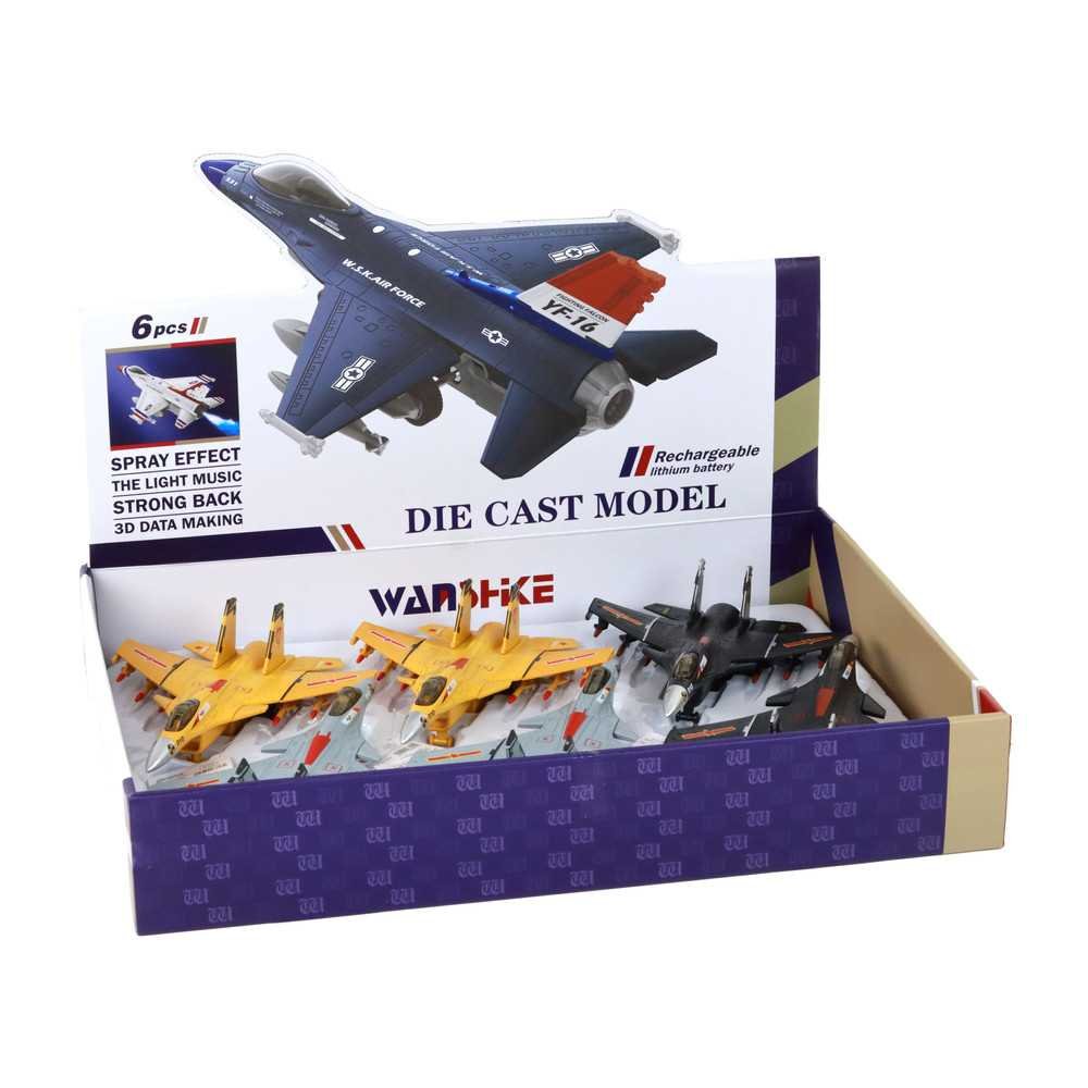 Airplane Model With Friction Drive, Gray, Black or Yellow