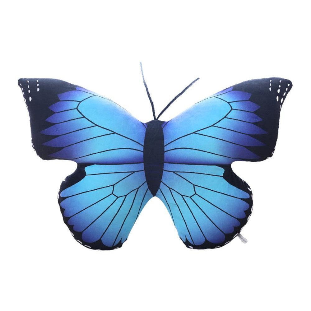 Pliušinis drugelis mėlyna pagalvė 40 x 30 cm