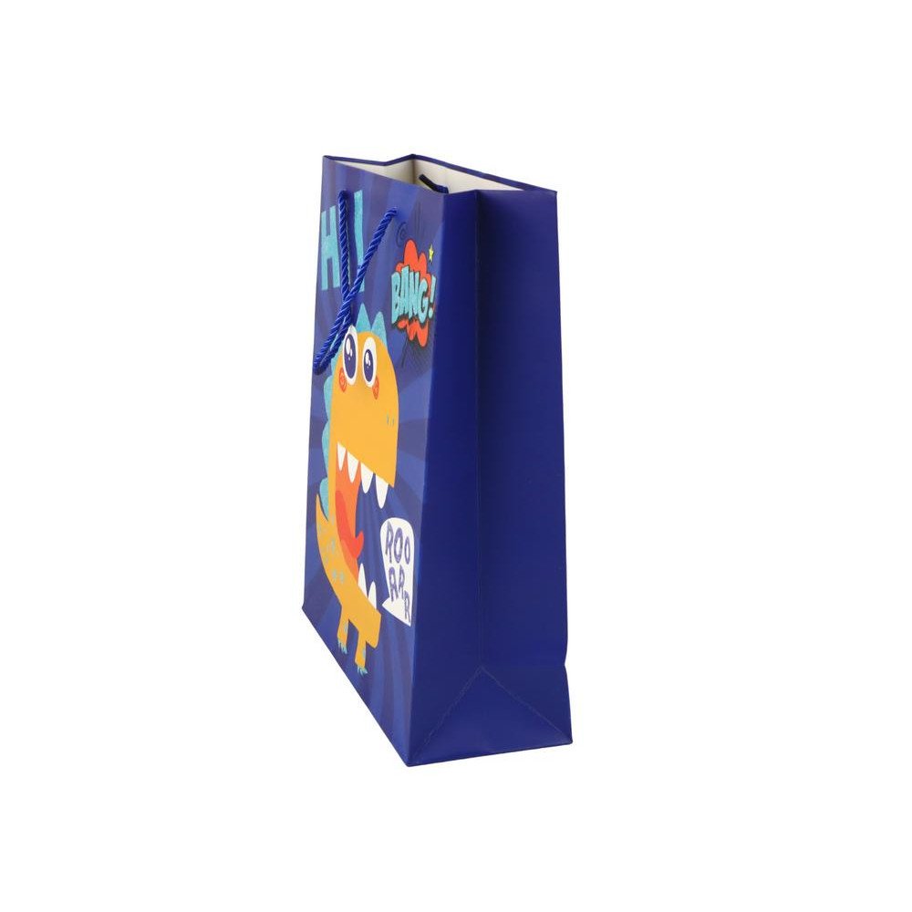 Mėlynos spalvos popierinis dovanų maišelis 41,5 cm x 30 cm x 12 cm