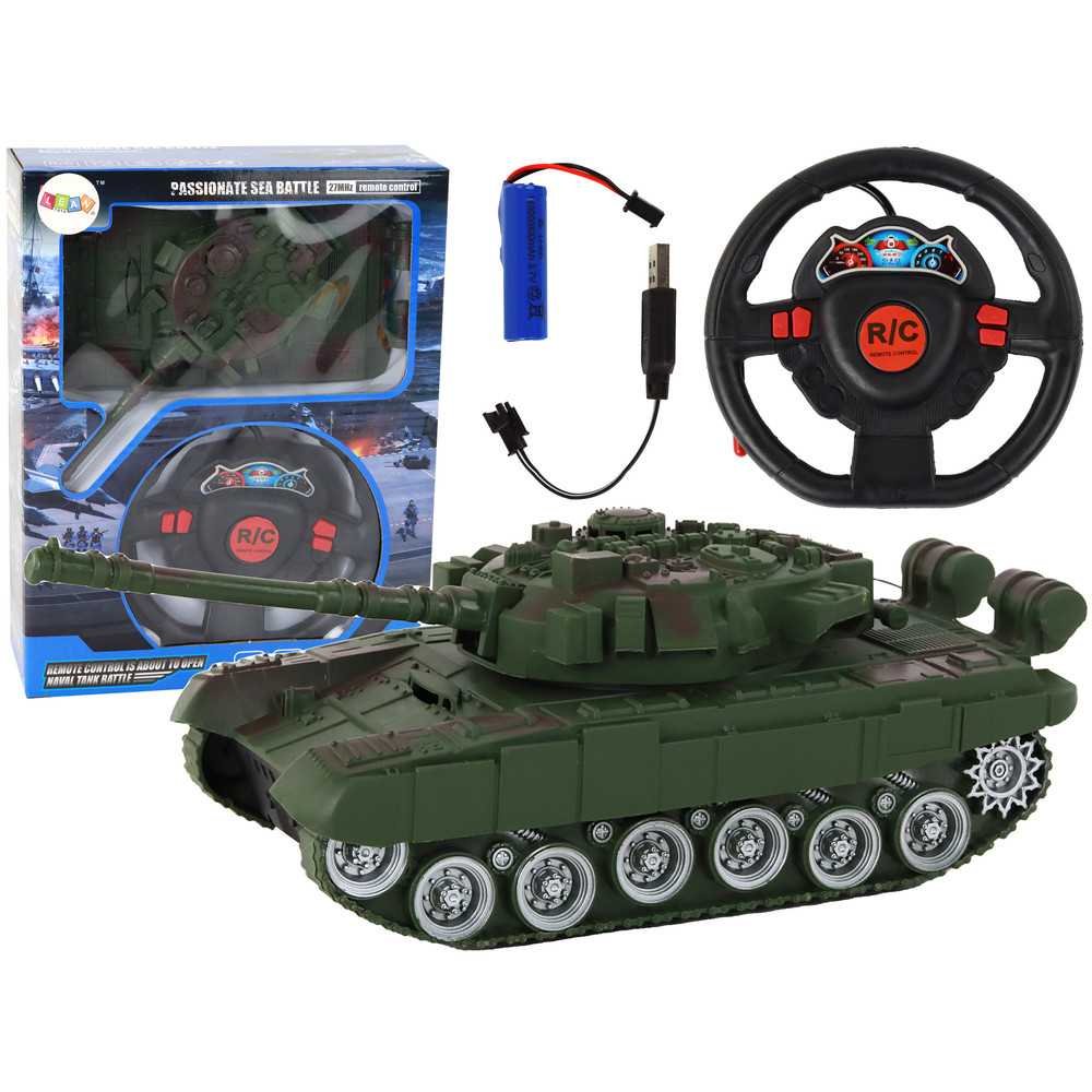 R/C Tank Remote Controlled Lights Sound Green 1:18 27MHz