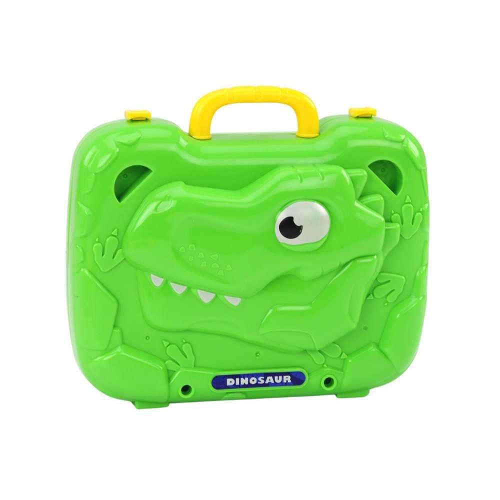 Table Suitcase DIY Set Puzzle Blocks Dinosaur Screwdriver 249 pieces.