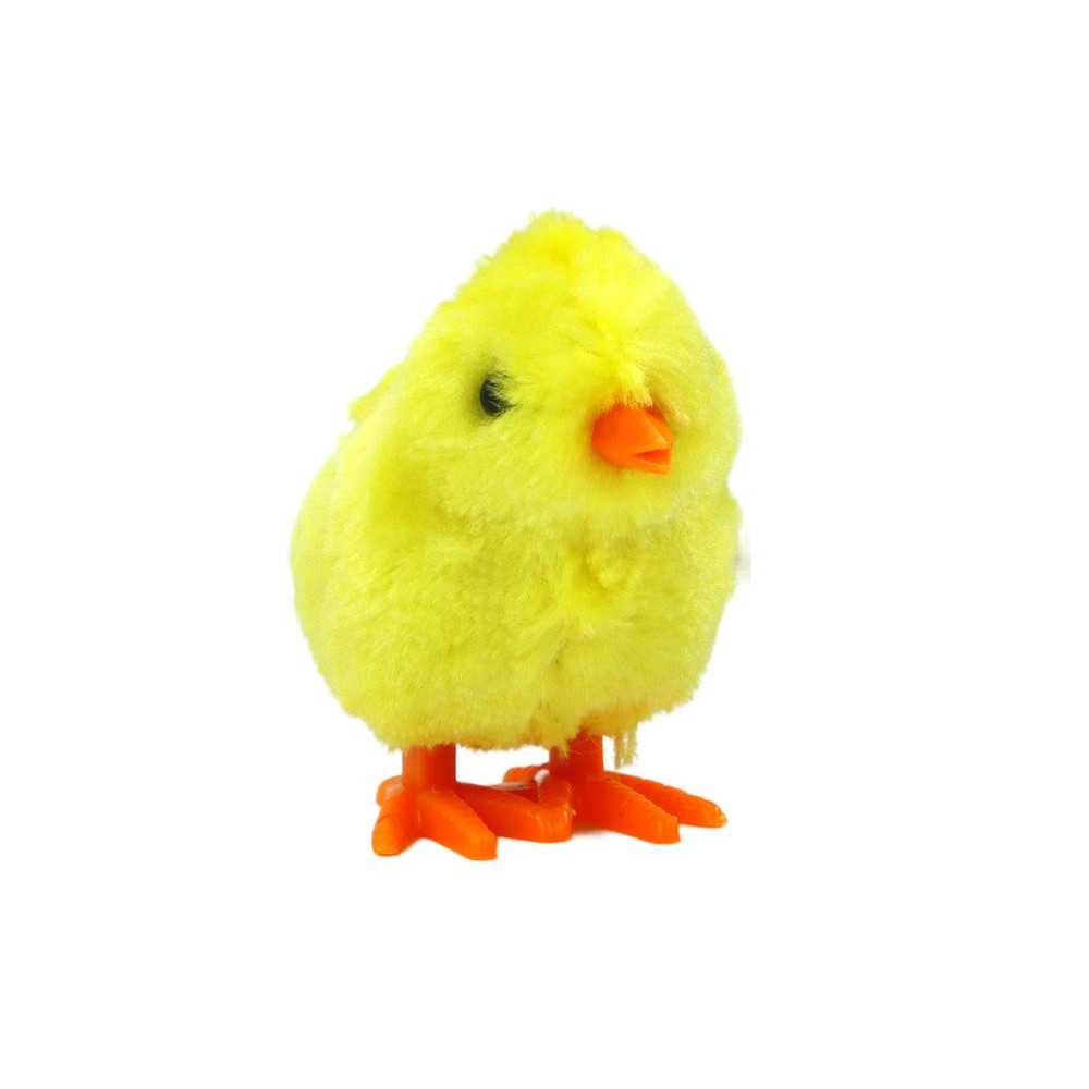 Jumping Wind-Up Chicken Plush Yellow