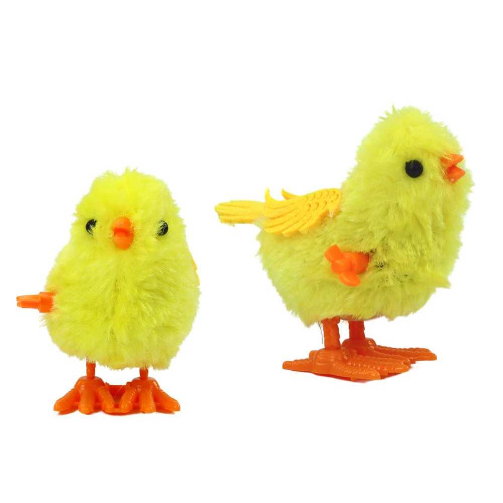 Jumping Chicken Wind Up Toy Figurine Yellow