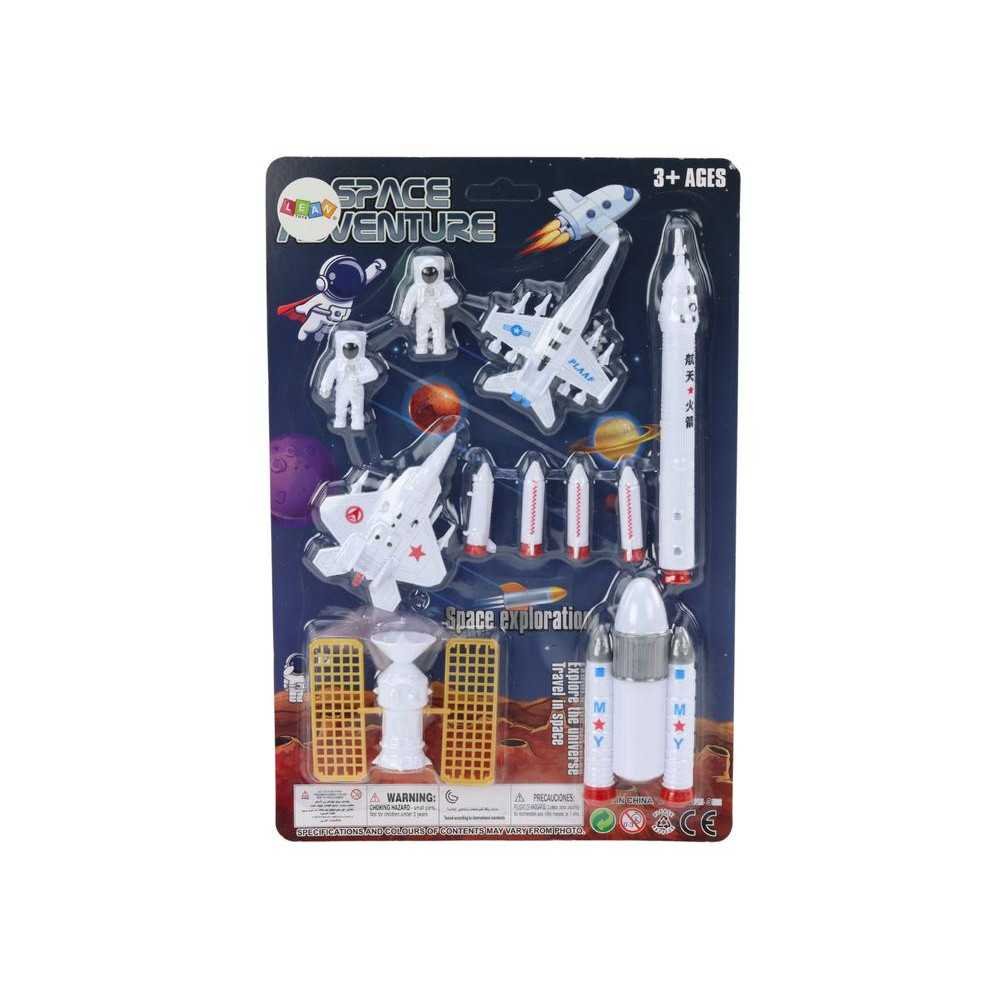 Set of Space Figures Astronauts Rockets 11 Pieces