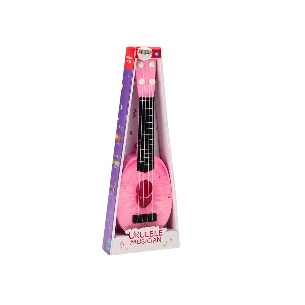 Ukulele vaikams Mini gitara 4 stygos Persikų teminė gitara Rožinė 15″-Žaislai, Muzikiniai-e-vaikas