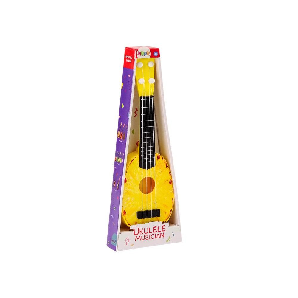 ukulele vaikams Mini gitara 4 stygos Ananasų tema Geltona gitara 15″