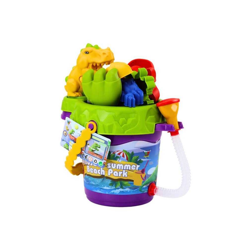 Sand Bucket Set with Shower Watering Can and Molds Dinosaurs Set