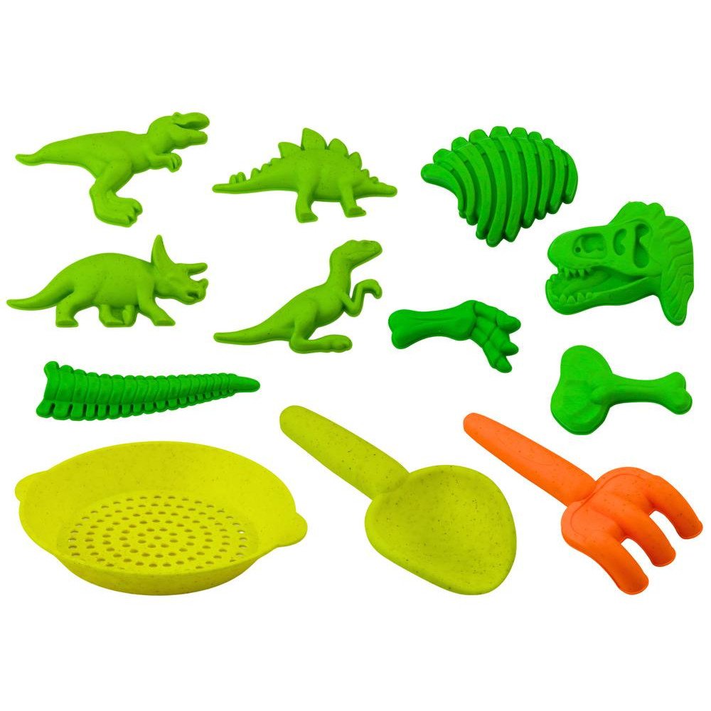 Smėlio formų rinkinys Dinozaurai Fosilijos Žalia-LEANTOYS-e-vaikas