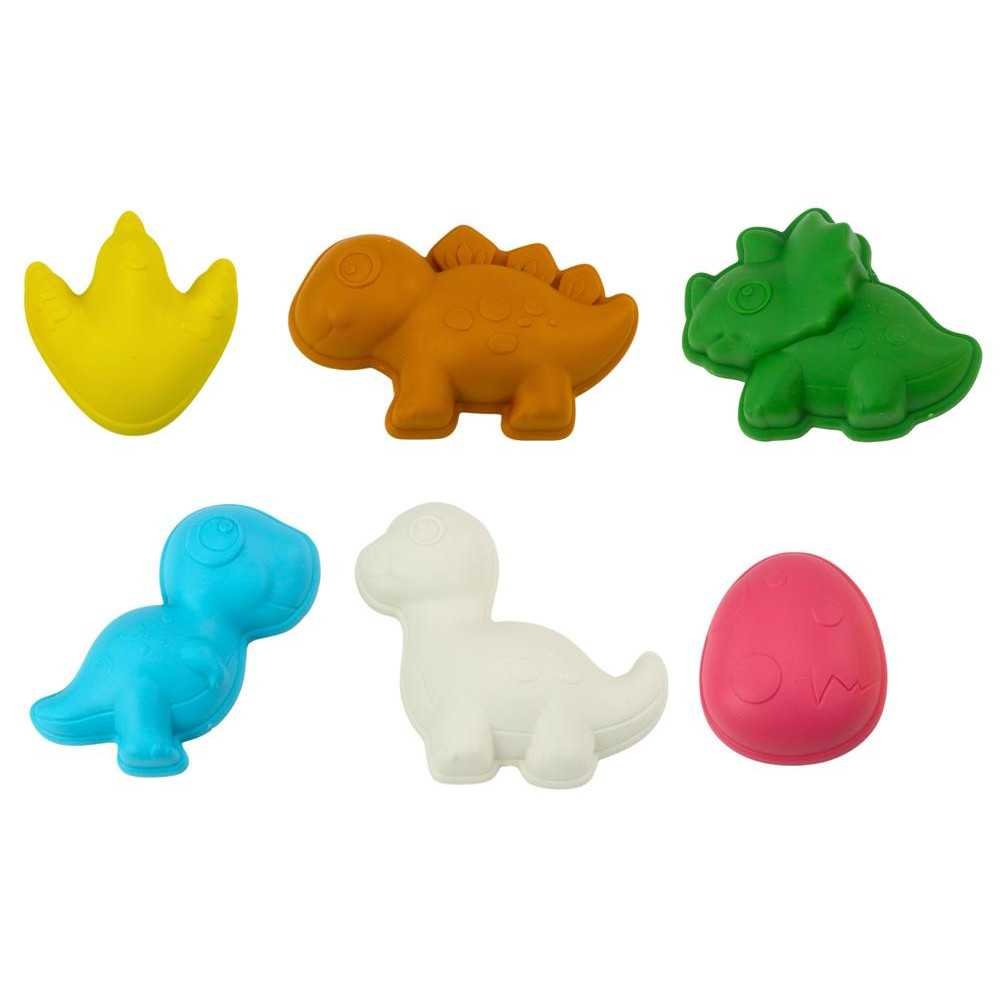 Set of Toczka Sand Toys, Six Molds, Watering Can, Dinosaurs