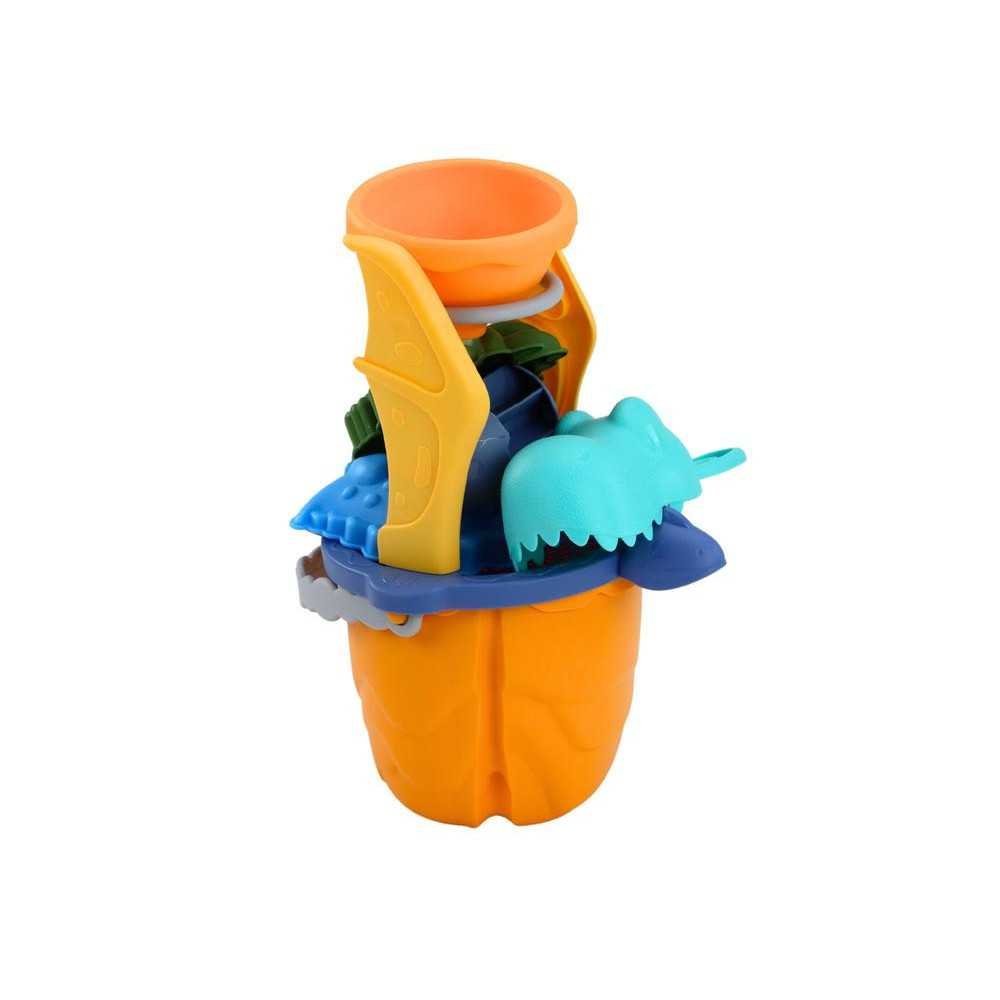 Dinosaur Sand Set, Funnel, Grinder, Molds, Spatula, 7 pieces.