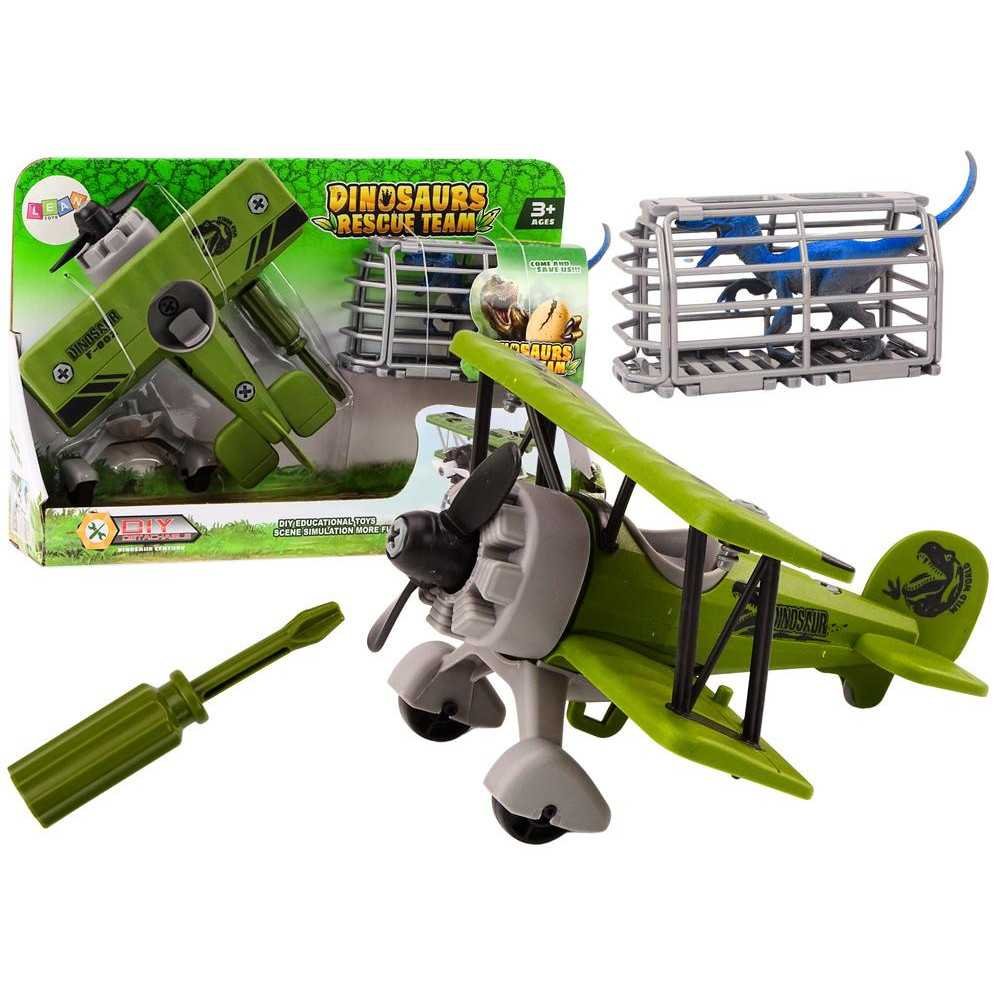 Plane Light plane Transporting Dinosaurs Cage Unscrewable Green