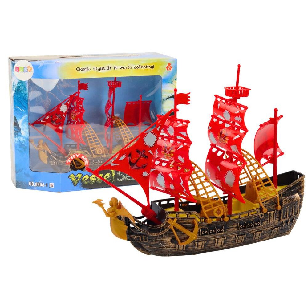 Piratų laivas Šviesos garsai Ratai Ruda-LEANTOYS-e-vaikas