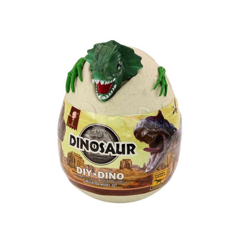 Egg with dinosaurs for painting DIY paint brushes green