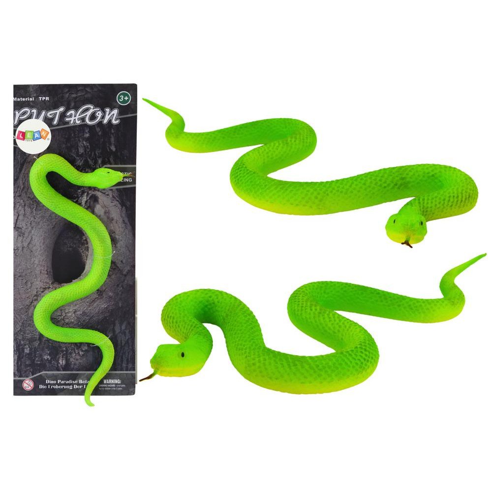 Tikroviška gyvatės figūrėlė, termoplastinė guma, žalia-LEANTOYS-e-vaikas
