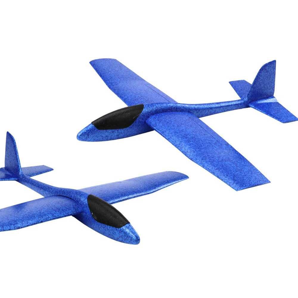 Large Styrofoam Airplane Foam Light Glider Blue 68CM