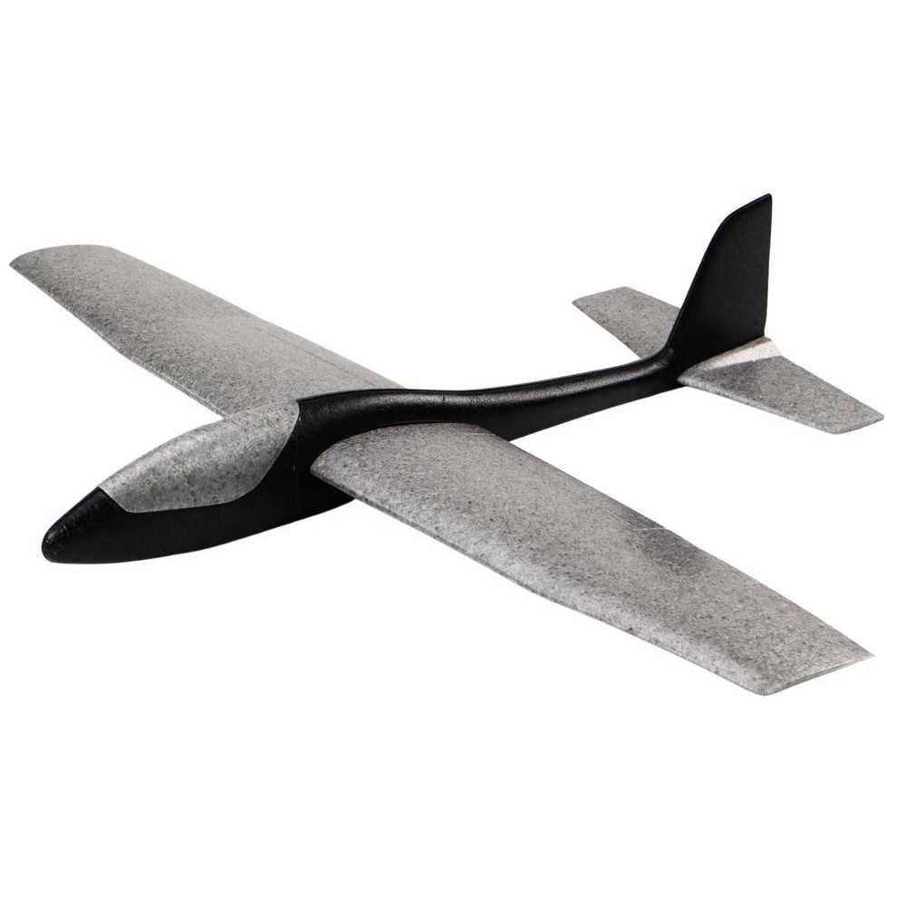 Large Styrofoam Plane Foam Light Glider Black 68CM