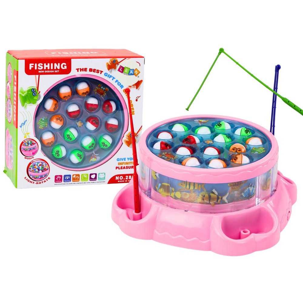 Game Fishing Rods Lights Sounds Pink