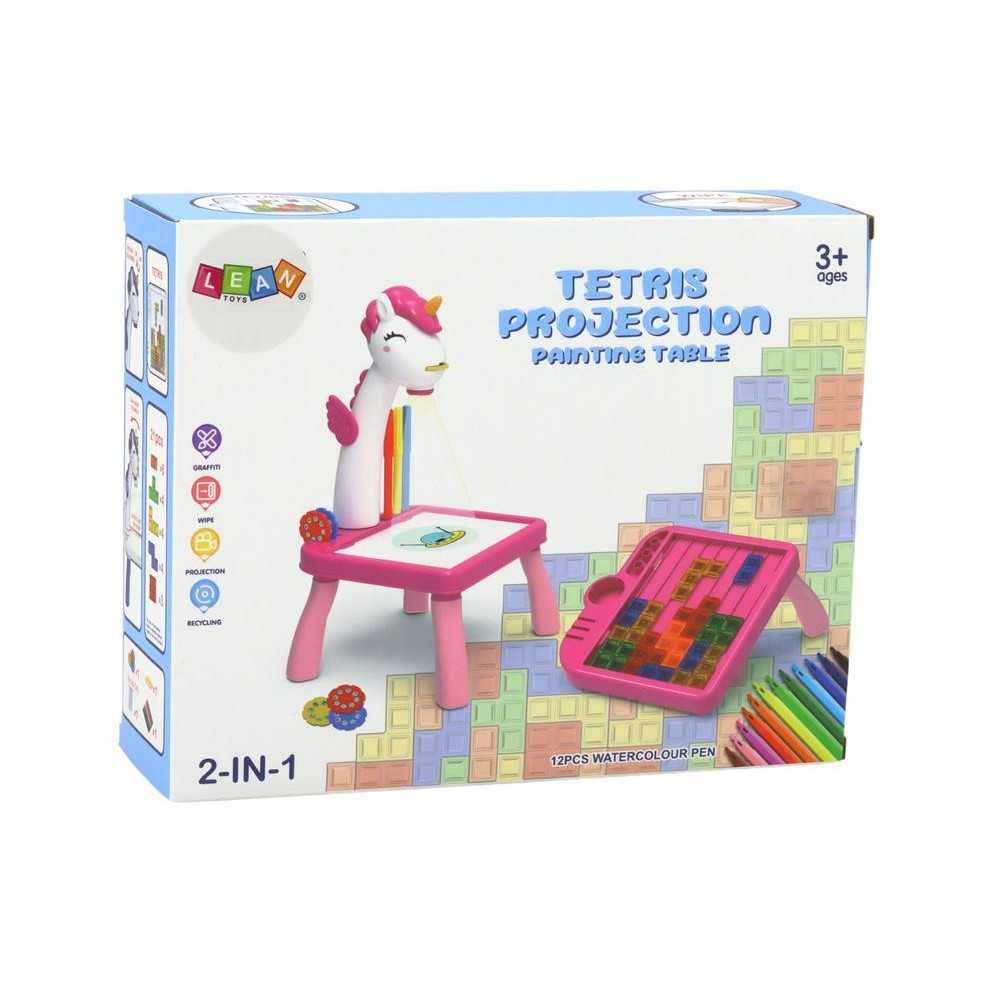 Mini Projector Tetris Table 2in1 Blue Unicorn