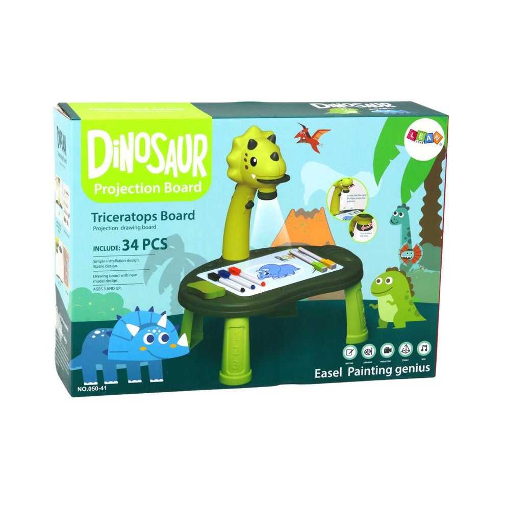 Dinosaur Drawing Projector Game Table 2in1 Chinese Snakes Green