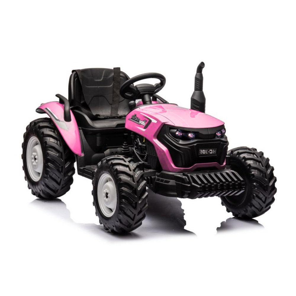 Akumuliatorinis traktorius HC-306 Pink 24V-Elektromobiliai vaikams, Traktoriai-e-vaikas