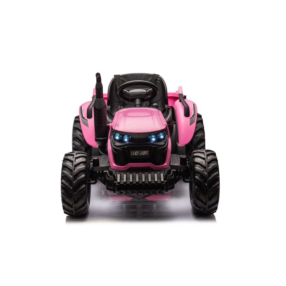 Akumuliatorinis traktorius HC-306 Pink 24V-Elektromobiliai vaikams, Traktoriai-e-vaikas