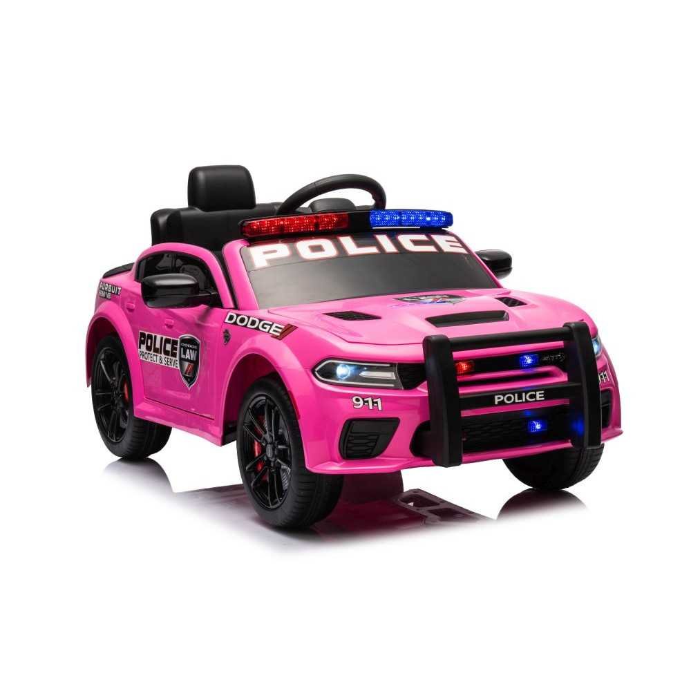 Elektromobilis Dodge Charger Police, Pink-Elektromobiliai vaikams, Mašinos-e-vaikas