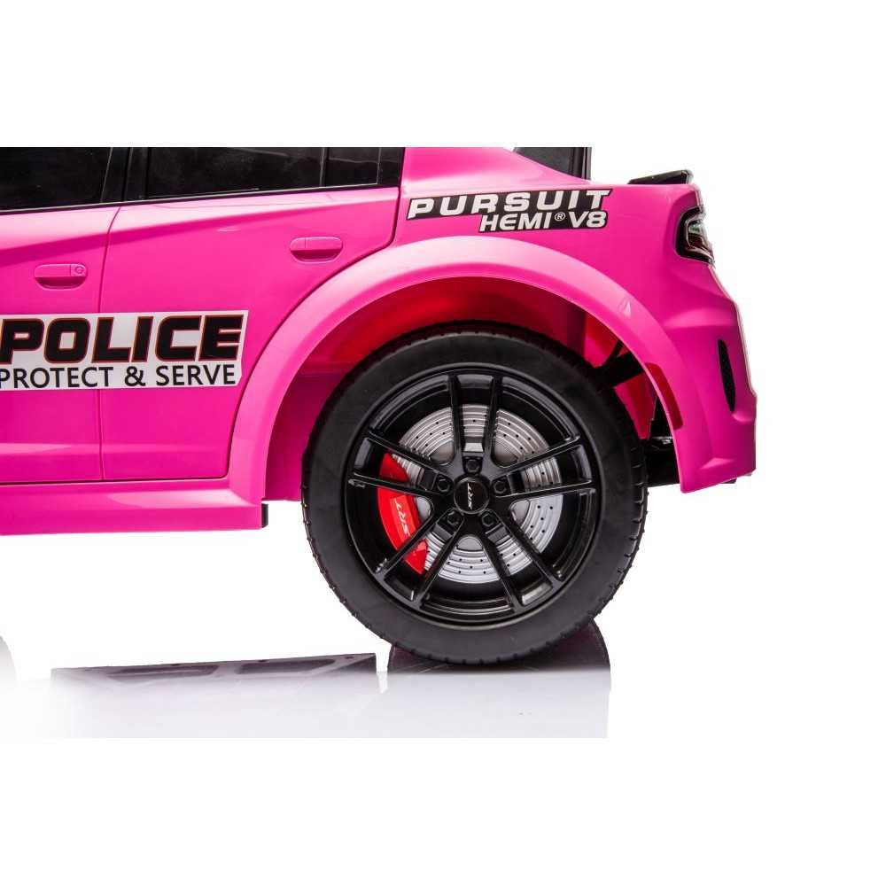 Elektromobilis Dodge Charger Police, Pink-Elektromobiliai vaikams, Mašinos-e-vaikas