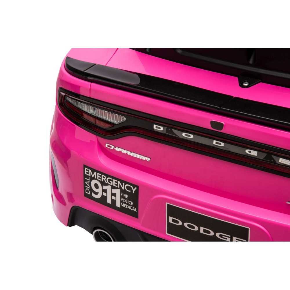 Elektromobilis Dodge Charger Police, Pink-Elektromobiliai vaikams, Mašinos-e-vaikas