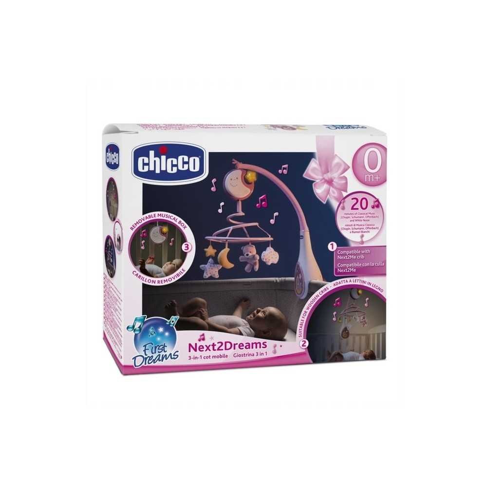 Muzikinė karuselė Chicco Next2Dreams 089789, rožinė-Miegui, Migdukai ir karuselės, Karuselės-e-vaikas