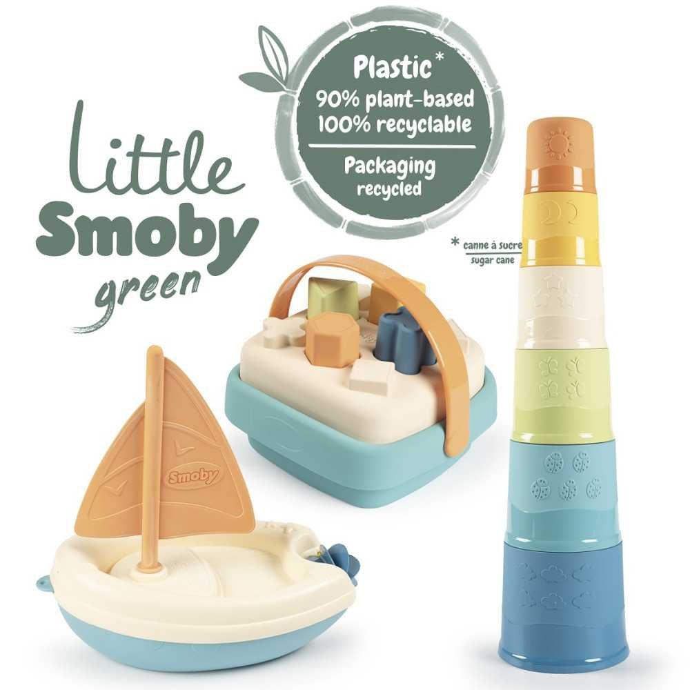 SMOBY Little Green Zestaw Łódka Wieża Sorter Bioplastik					