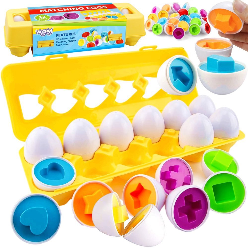 WOOPIE Montessori kiaušinių dėlionė - derinkite formas ir spalvas