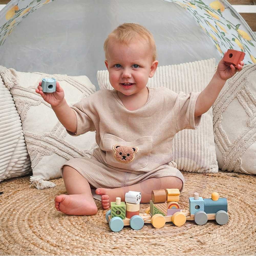 TOOKY TOY Medinis traukinukas su gyvūnais Montessori dėlionė-Žaislai, Kūdikiams, Mediniai, Žaislai mažyliams (iki 4 m.