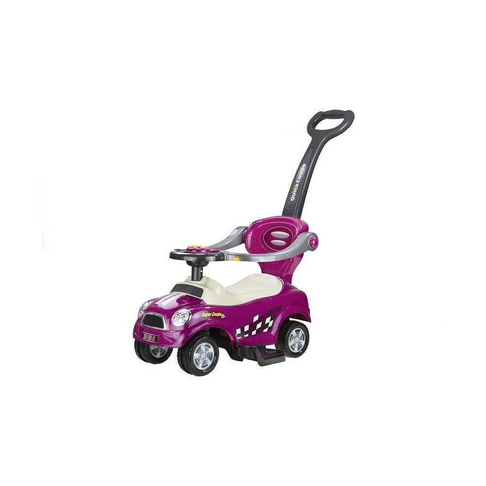 Coupe Car Manual Ride On with Parent Handle - Purple