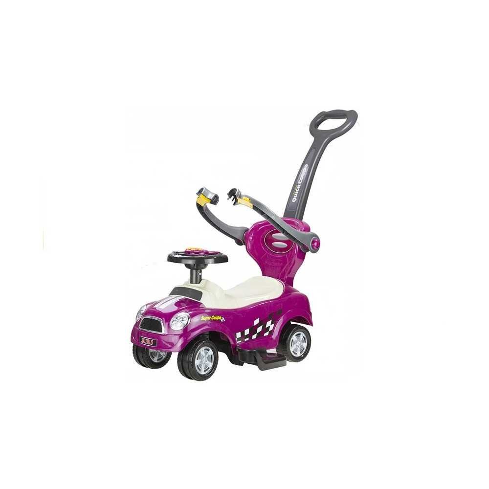 Coupe Car Manual Ride On with Parent Handle - Purple