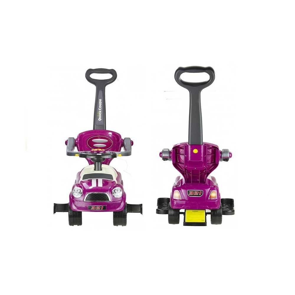 Coupe Car Manual Ride On with Parent Handle - Purple