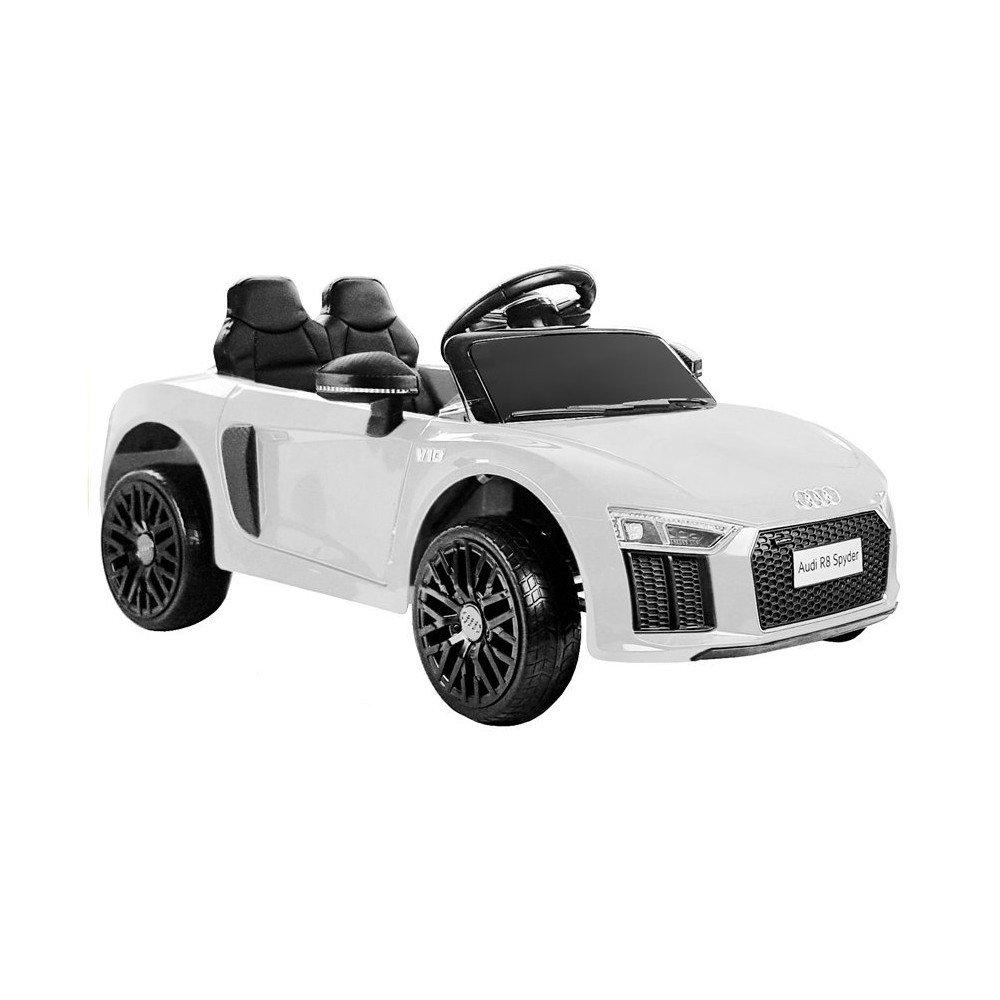 Elektromobilis Audi R8 Spyder, baltas-Elektromobiliai vaikams, Mašinos-e-vaikas