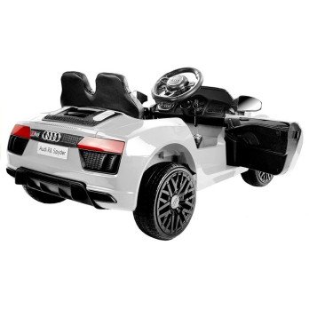 Elektromobilis Audi R8 Spyder, baltas-Elektromobiliai vaikams, Mašinos-e-vaikas