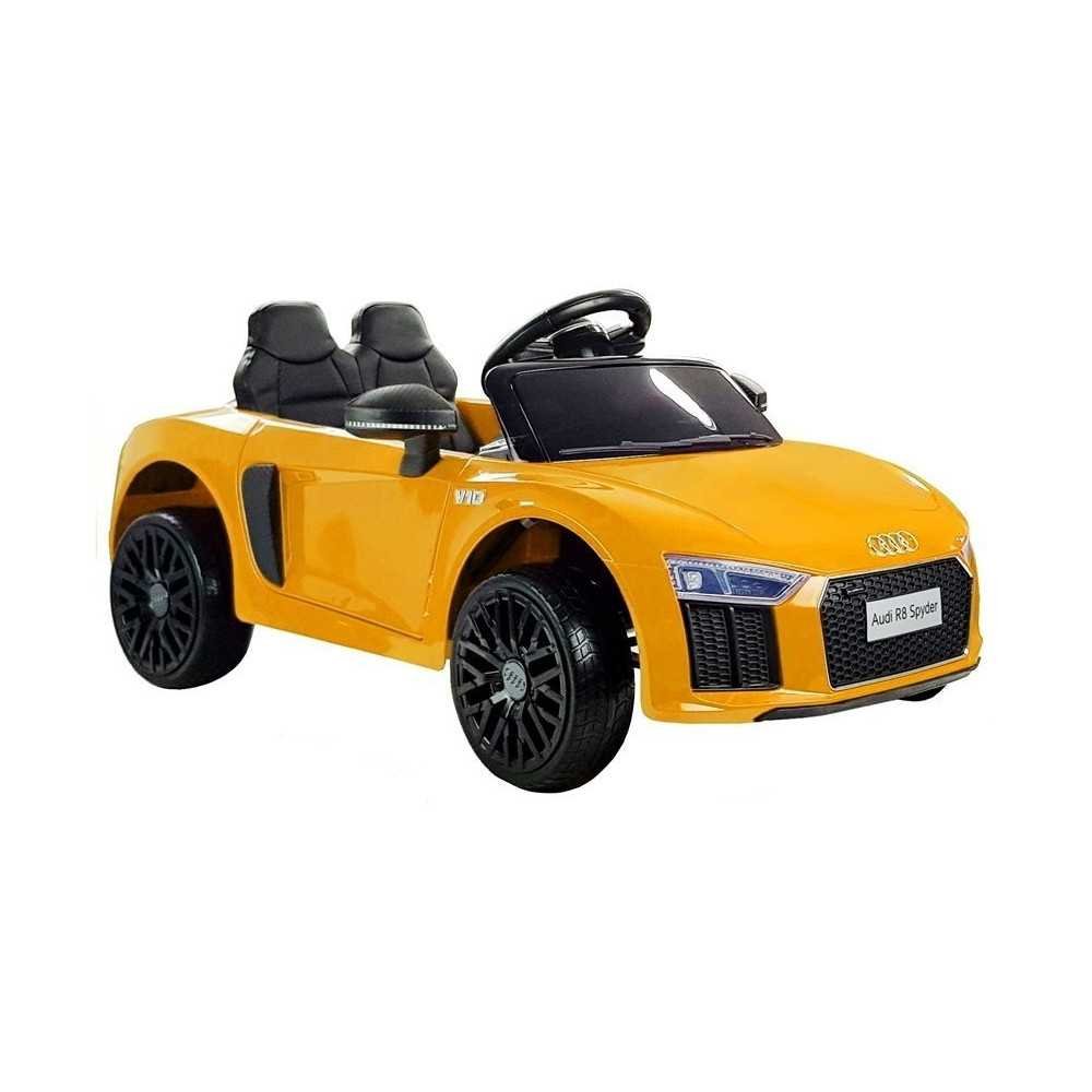 Elektromobilis Audi R8 Spyder, geltonas-Elektromobiliai vaikams, Mašinos-e-vaikas