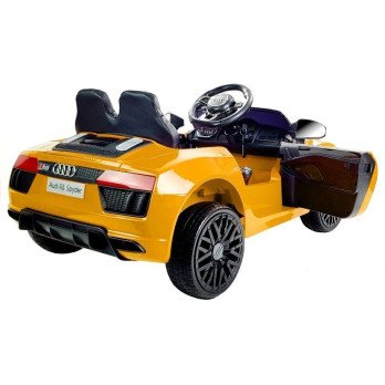 Elektromobilis Audi R8 Spyder, geltonas-Elektromobiliai vaikams, Mašinos-e-vaikas