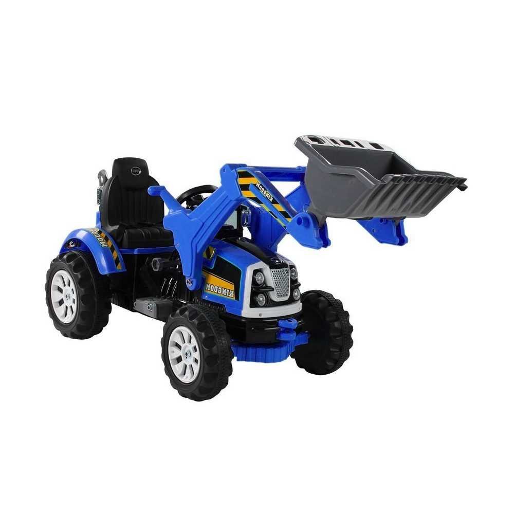 Electric Ride On Tractor with Bucket Excavator Blue