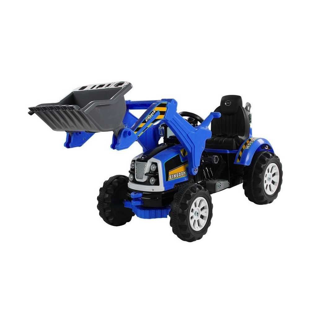 Electric Ride On Tractor with Bucket Excavator Blue