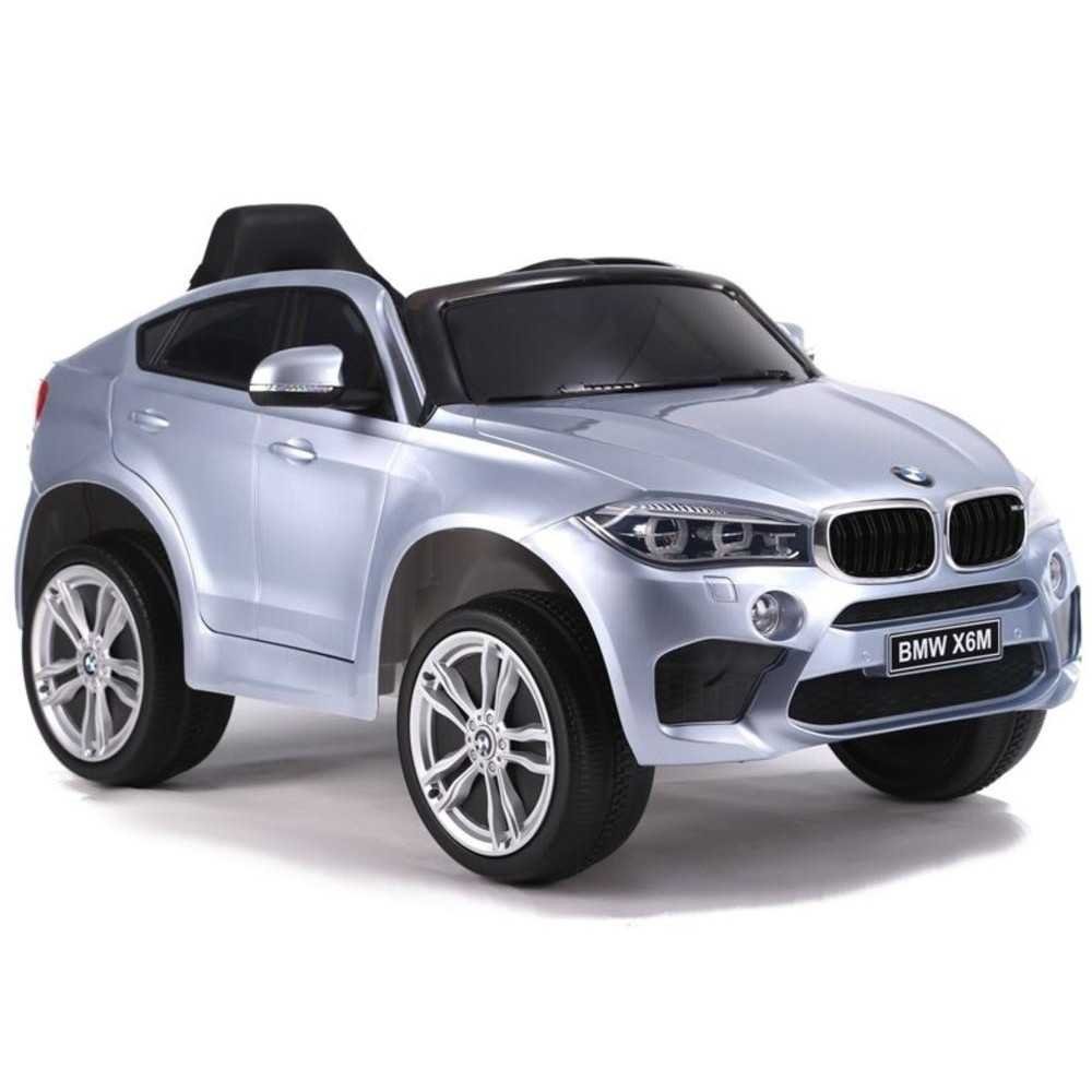 Elektromobilis BMW X6, lakuotas sidabro spalvos-Elektromobiliai vaikams, Visureigiai-e-vaikas