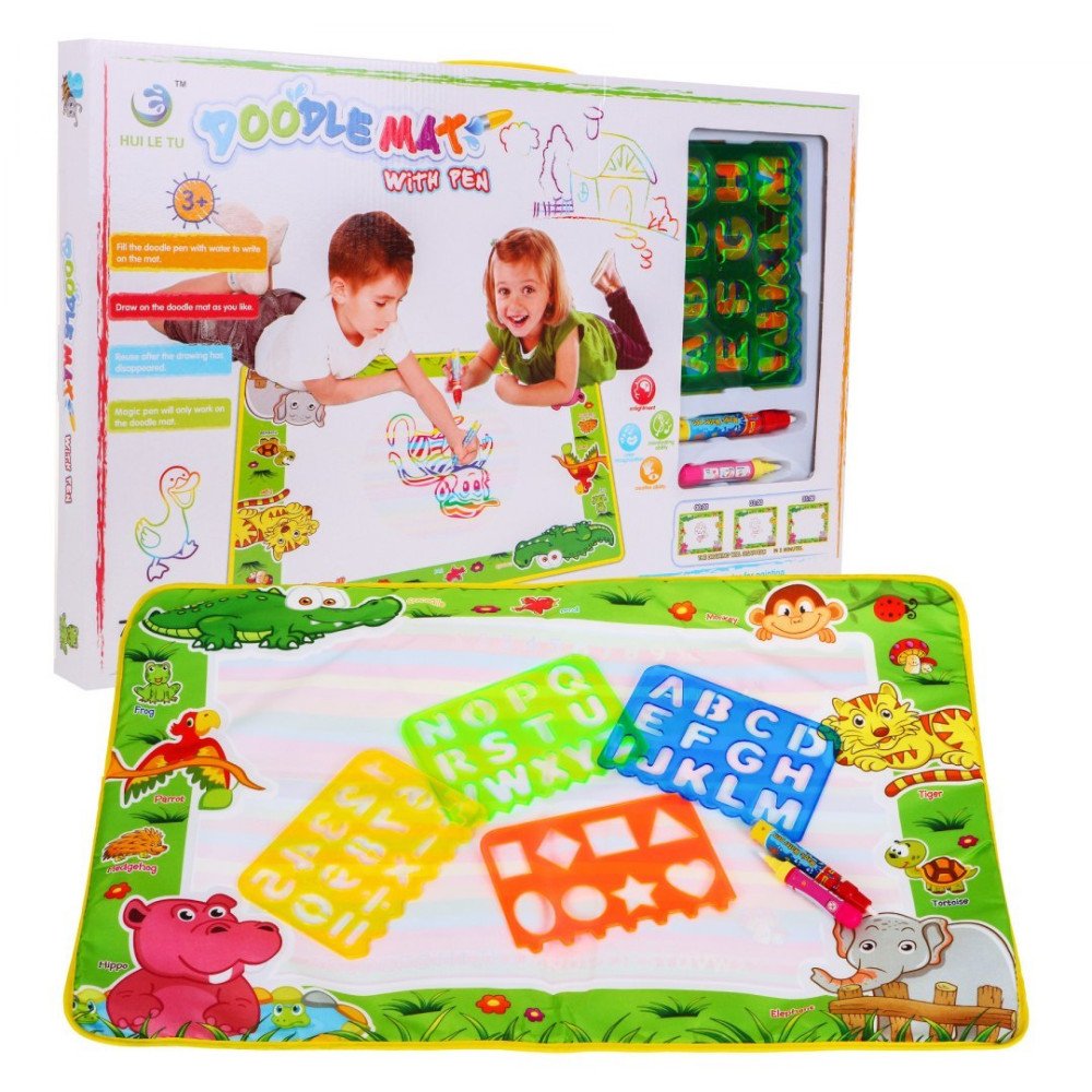 Vandens kilimėlis vaikams 3+ Dingstantys piešiniai Kūrybinis žaislas + 2 rašikliai + 4 šablonai-RAMIZ-e-vaikas