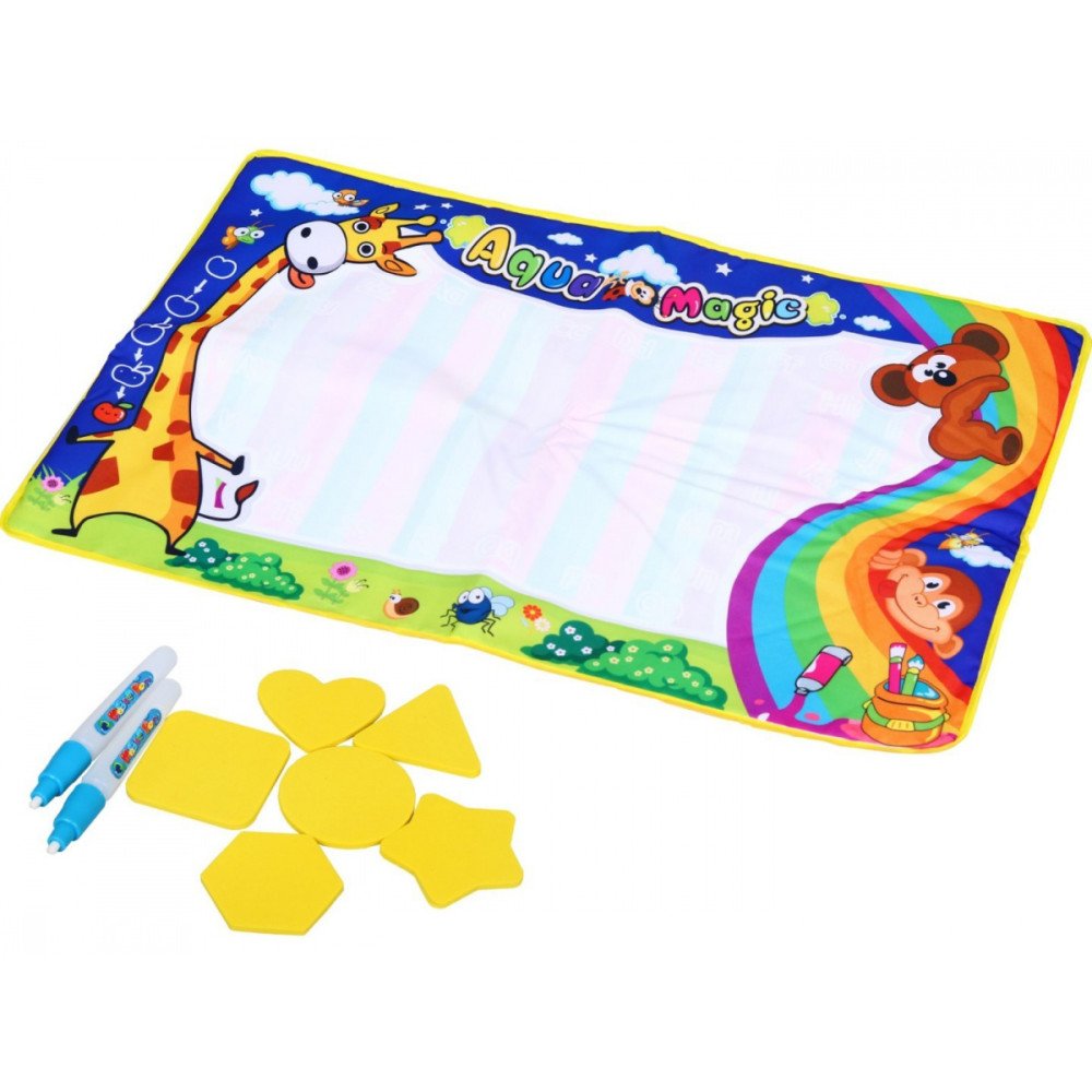 Vandens kilimėlis vaikams 3+ Kūrybinis žaislas Dingstantys piešiniai + 2 rašikliai + 6 dėlionės-RAMIZ-e-vaikas