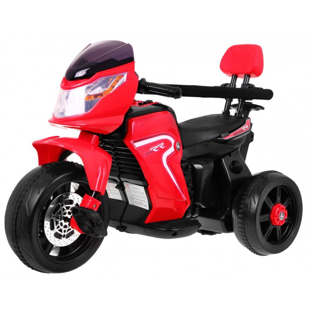 Pushbike elektrinis dviratis 3in1 vaikams Raudona + putplasčio turėklai + garso LED-RAMIZ-e-vaikas