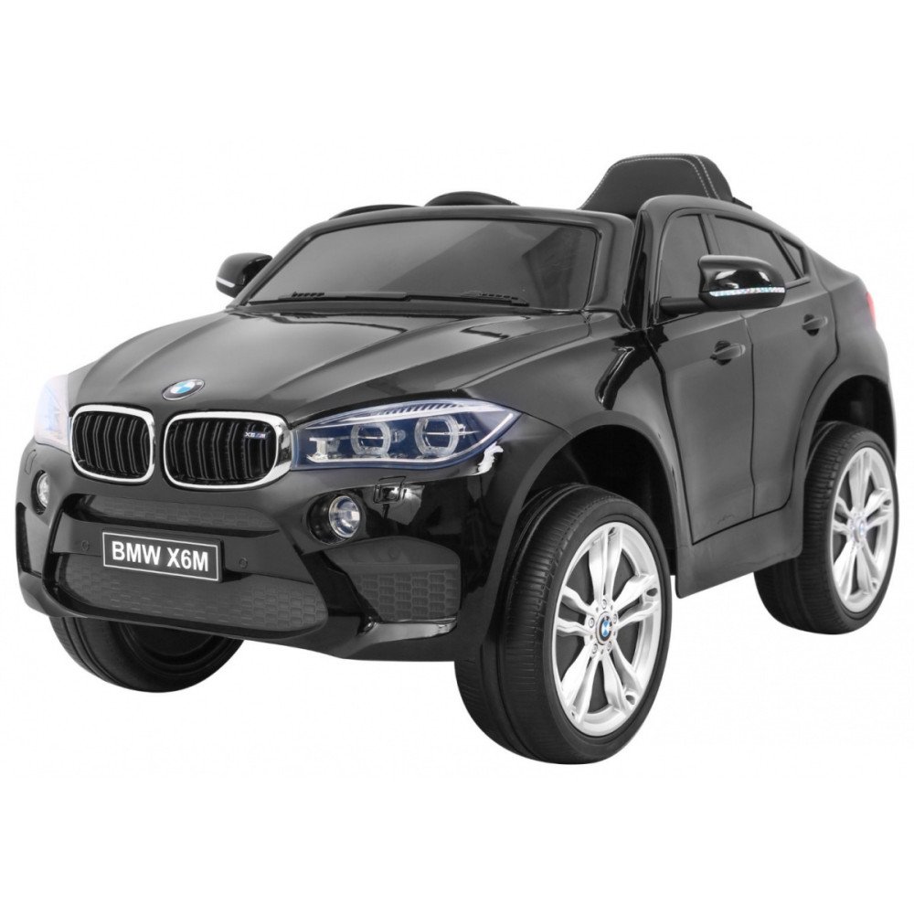 BMW X6M elektrinis vaikiškas automobilis juodas + nuotolinio valdymo pultas + EVA + lėtas paleidimas + garso skydelis + LED-Elek