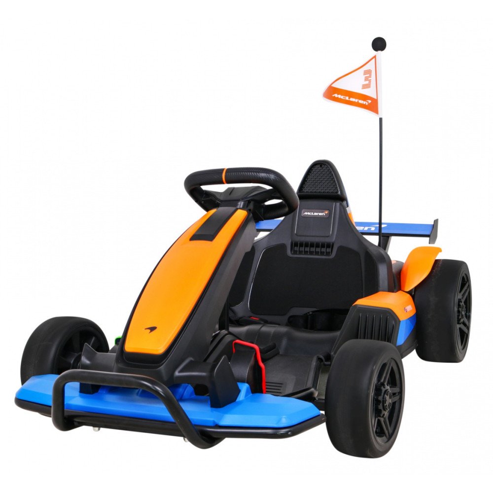 "McLaren Drift" akumuliatorinis kartingas vaikams + Drifto funkcija + Sportinė sėdynė + LED žibintai + Lėtas paleidimas + EVA-RA