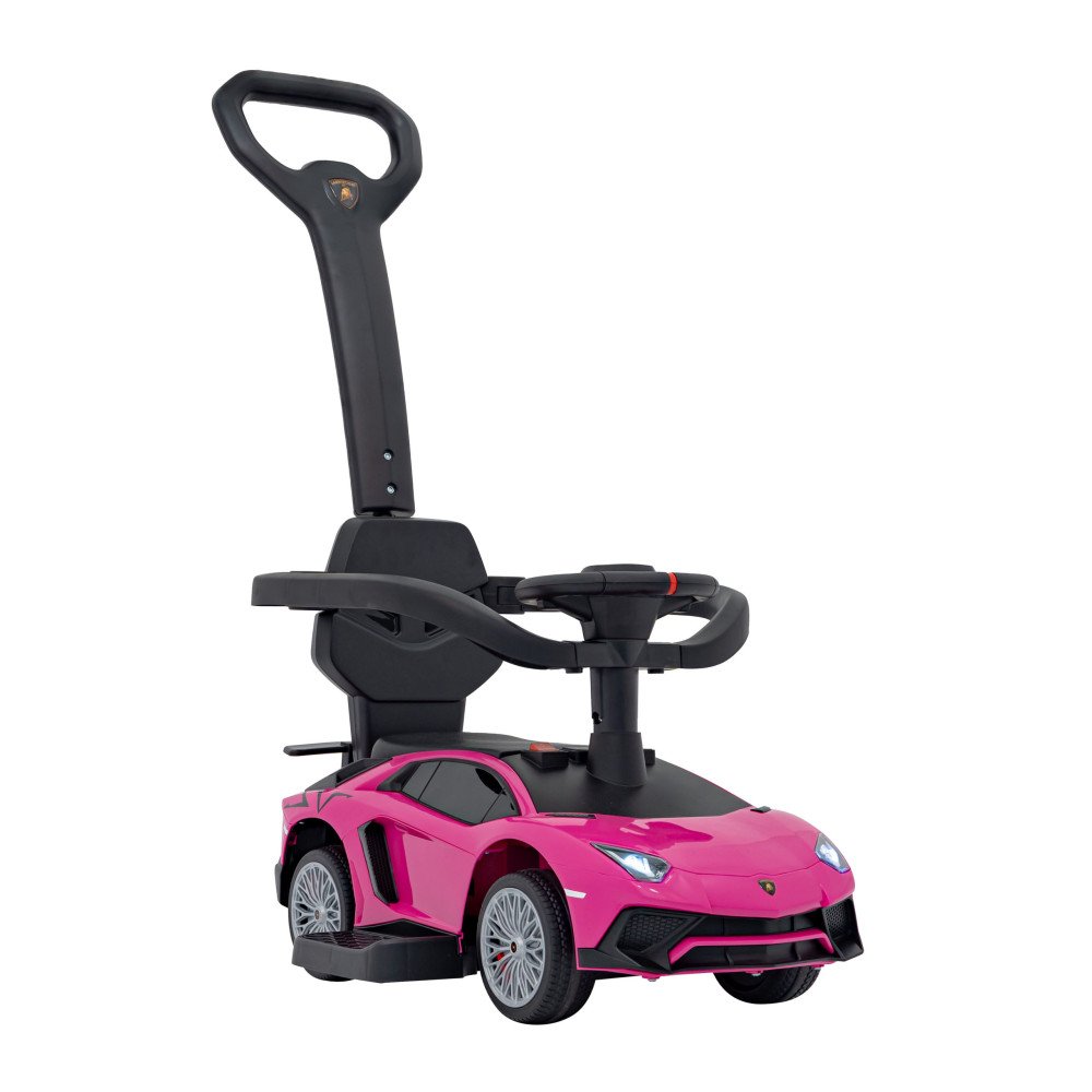Lamborghini Aventador SV Pink Push Ride-on, stūmiklis