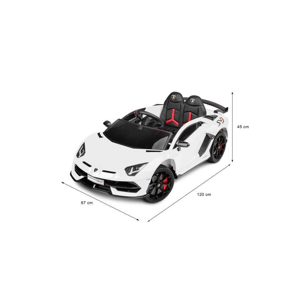 Elektromobilis LAMBORGHINI Aventador SVJ, White-Elektromobiliai vaikams, Mašinos-e-vaikas